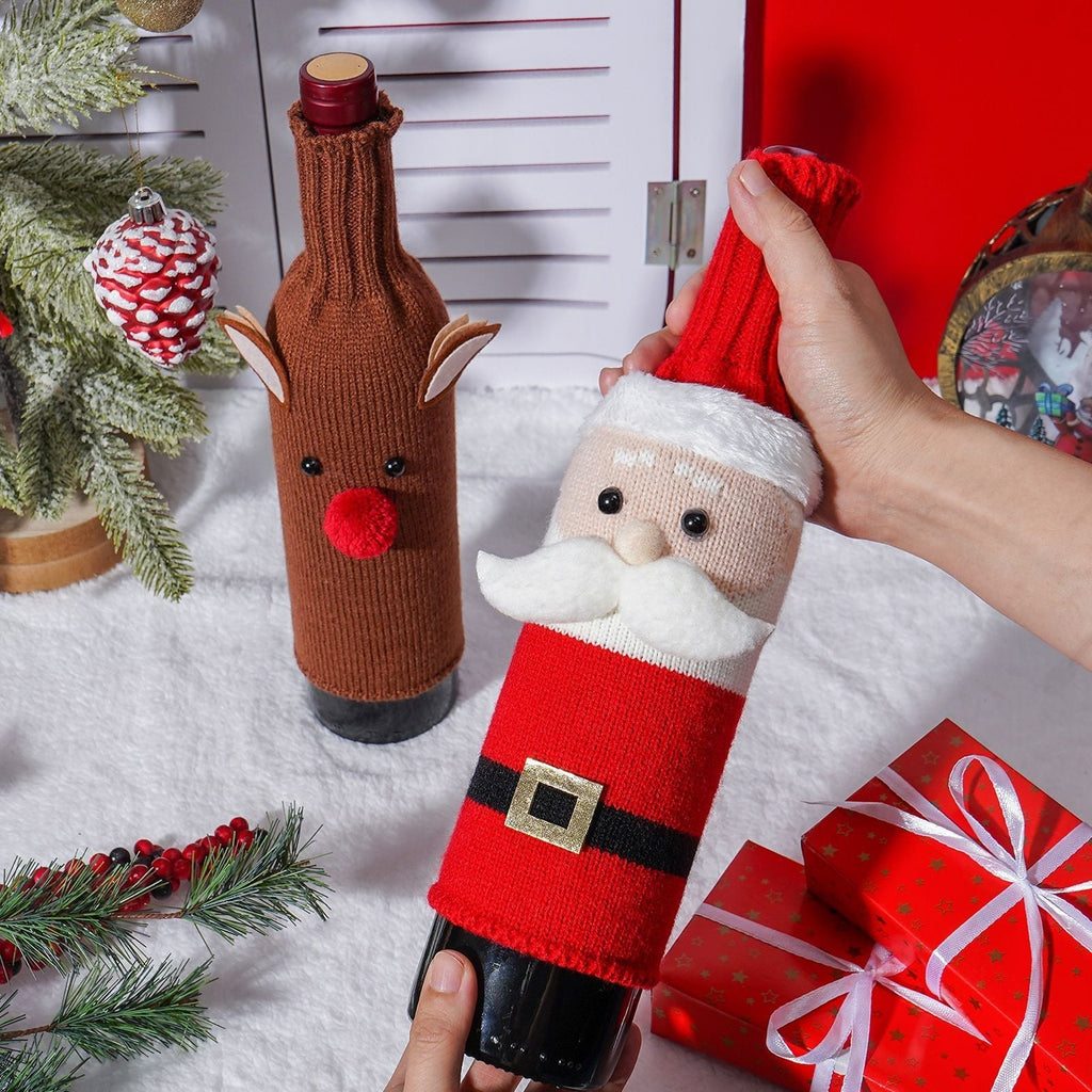🎅 Christmas Bottle Covers – Festive Home Fashion Holiday Decorations
