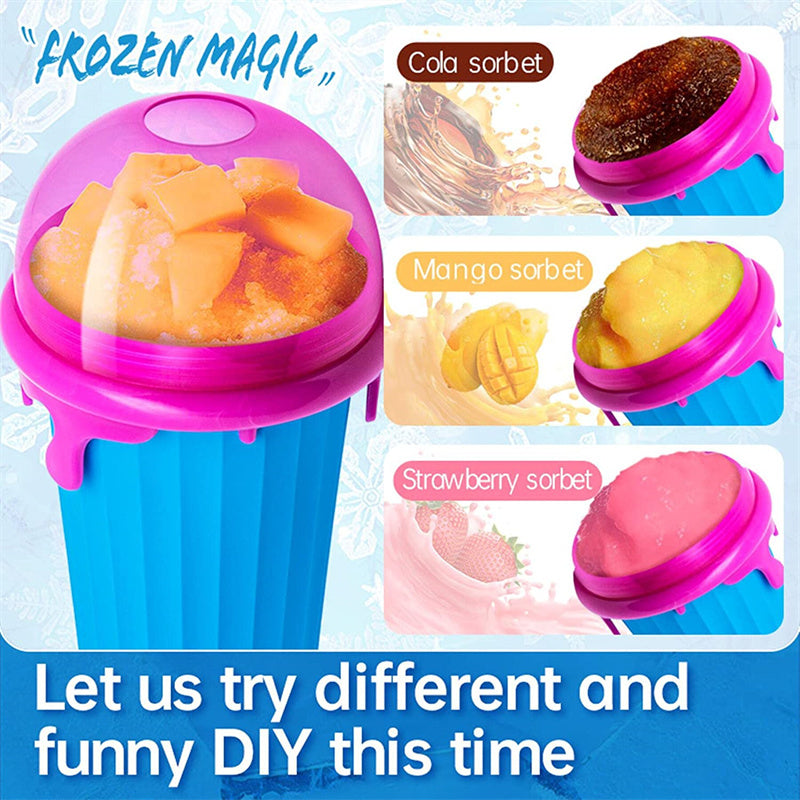 Magic Slushy Maker Cup – 500ml Squeeze & Freeze Smoothie Cup | No Blender Needed