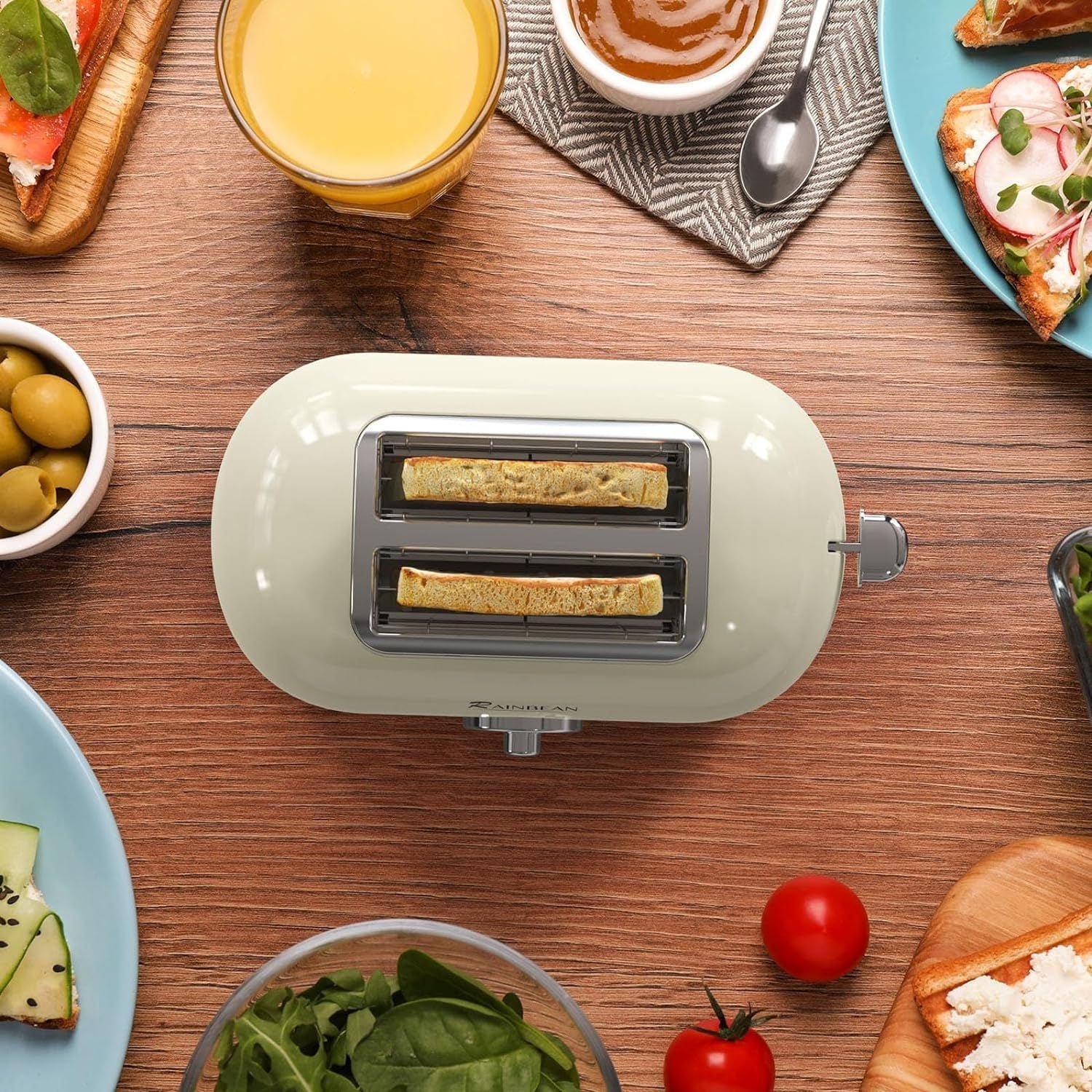 Retro 2-Slice Stainless Steel Toaster