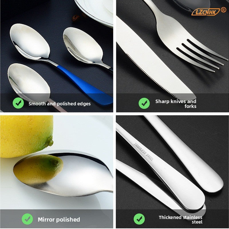 4-Piece Stainless Steel Cutlery Set  Mirror Polished Knife, Fork & Spoon for Home & Restaurant