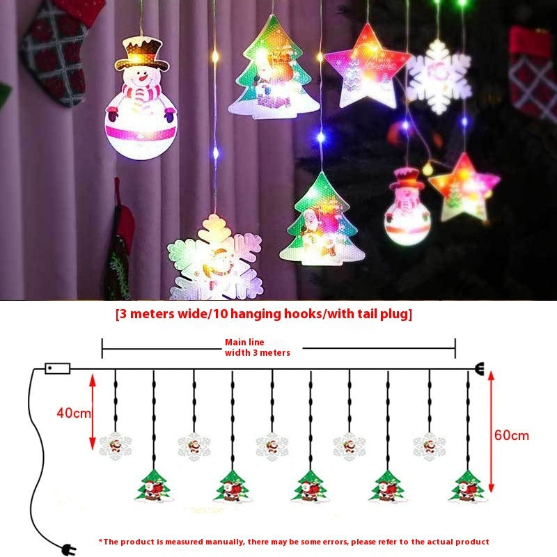 ✨ Painted Christmas Curtain Lights – Festive LED Ambience Décor