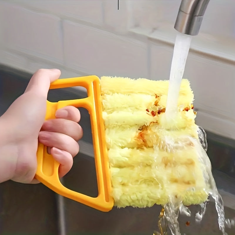 Multi-Functional Window Blind Cleaning Brush, Home Curtain Dust Removal Tool, Plastic Material, No Electricity Needed, Ideal for Living Room, Bedroom, Kitchen, Car, Furniture Use