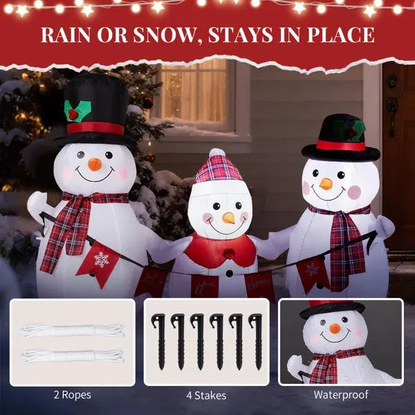 6.2FT Lighted Christmas Inflatable Decoration - Inflatable Snowman Family