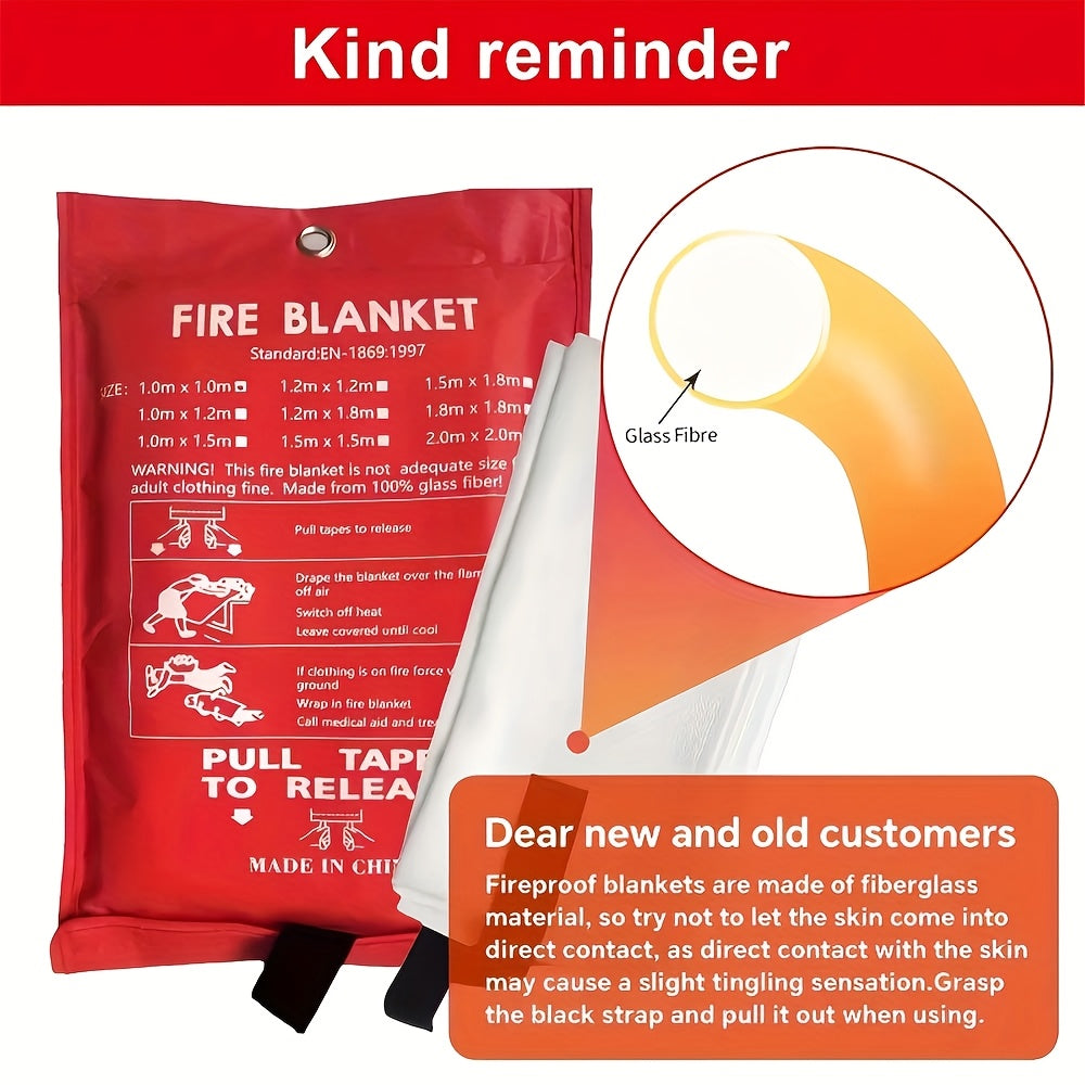 5pcs - Emergency Fire Blanket, Firefighter'S Accessory, Fireproof Blanket, Flame Retardant Blanket, Suitable for Home, Kitchen, School, Car, Office, Warehouse Safety Blanket 40"x 40"
