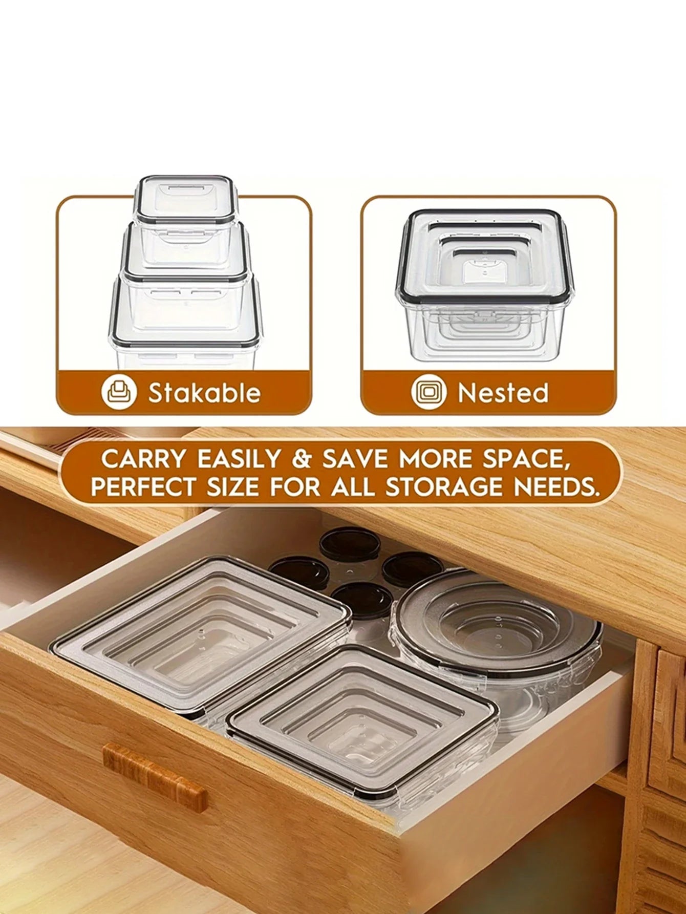 24-Piece Refrigerator Food Storage Jar Set – Airtight, Microwaveable & Transparent