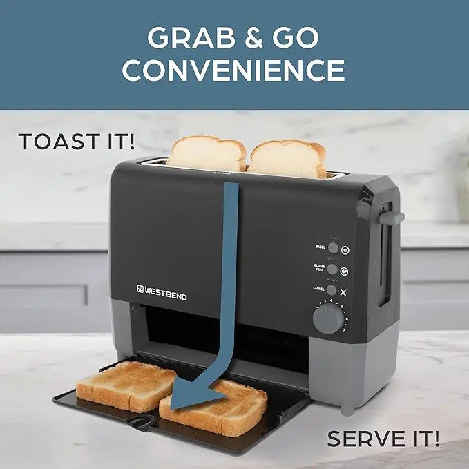 Slide‑Through Bagel Gluten‑Free Toaster
