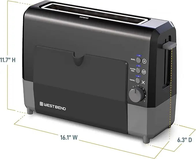 Slide‑Through Bagel Gluten‑Free Toaster