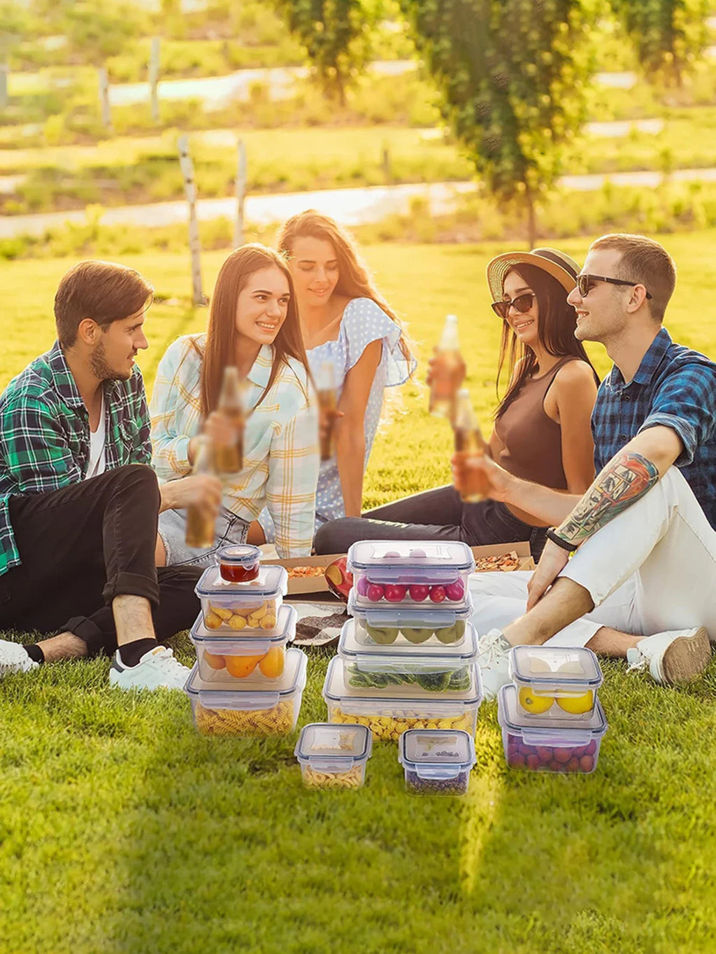 24-Piece Refrigerator Food Storage Jar Set – Airtight, Microwaveable & Transparent