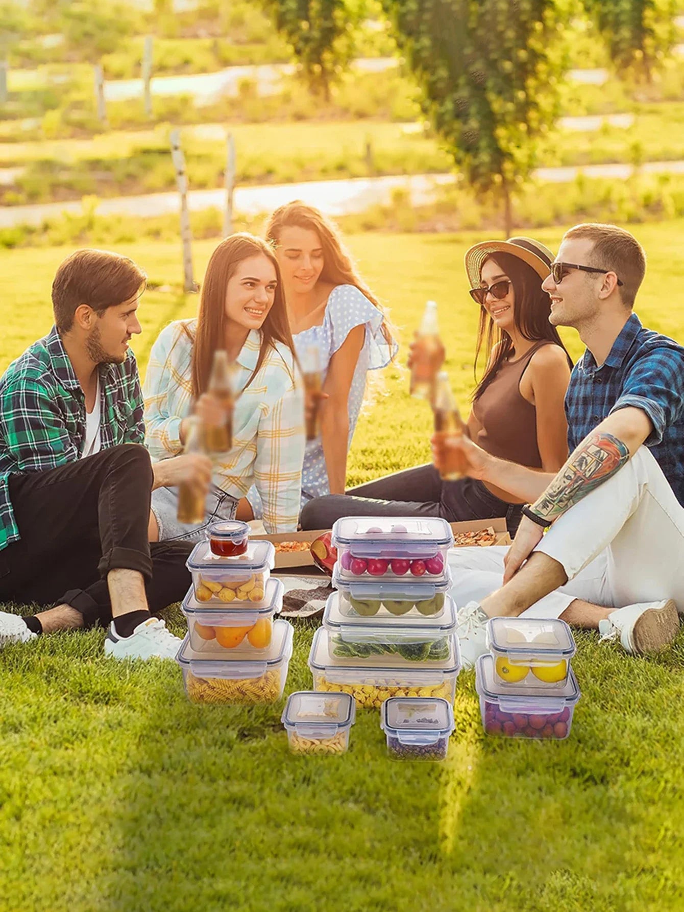 24-Piece Refrigerator Food Storage Jar Set – Airtight, Microwaveable & Transparent