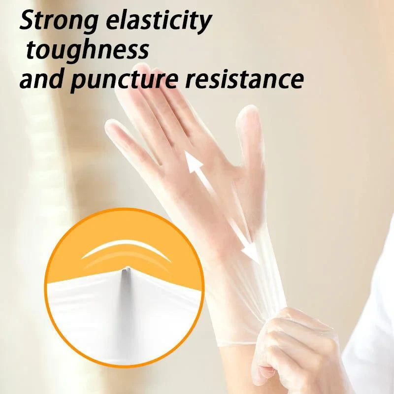Disposable Clear TPE Gloves – Oil-Resistant, Food-Handling Gloves for Cooking, Cleaning & Meals, Latex-Free & Powder-Free