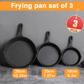 "3-piece cast iron cookware set, uncoated cast iron pan collection, 6-inch/8-inch/10-inch cast iron skillets, frying pans