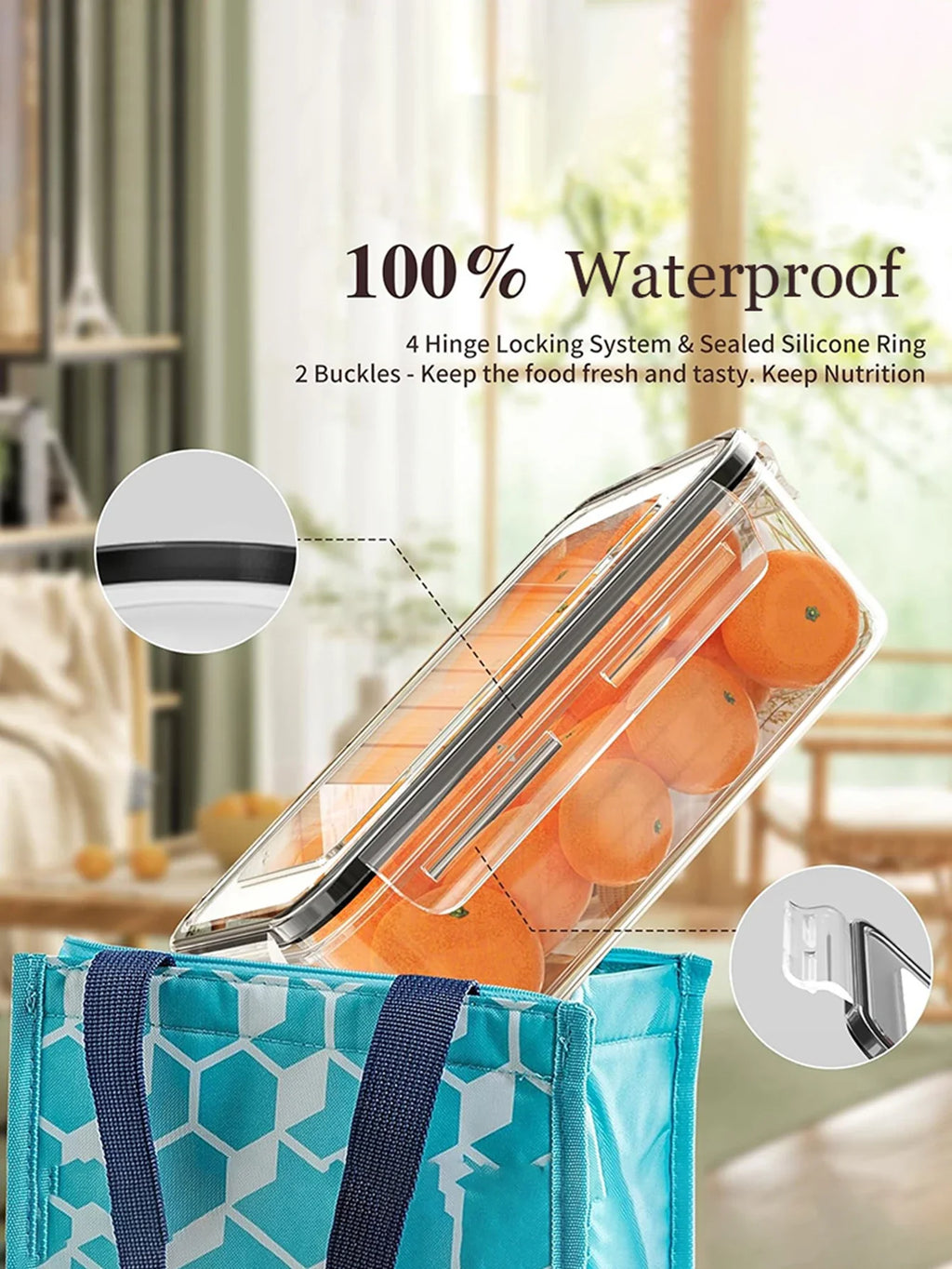 24pcs Refrigerator Sealed Jar, Microwaveable, Transparent Food Storage Container, Kitchen Organizer Box, Lunch Box