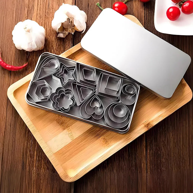 Stainless Steel Cookie Cutter Set  - Geometric Shapes for Baking, Clay Molds, Crafting, Dishwasher Safe (Circle, Square,