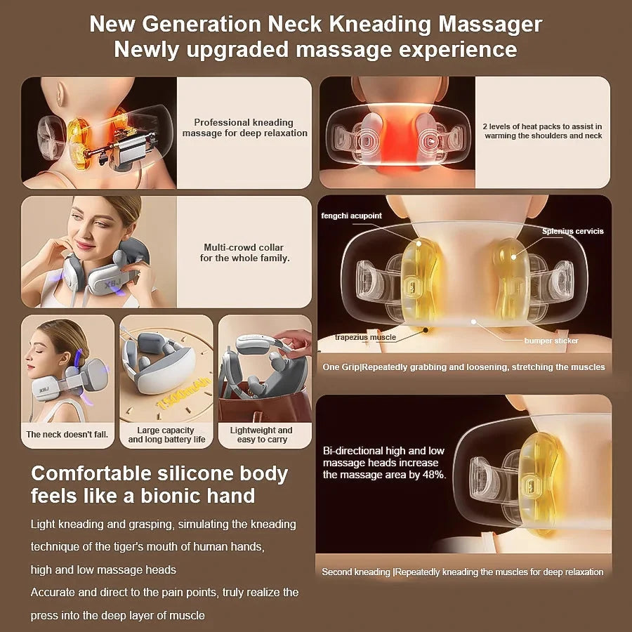 💆‍♀️ Simulated Human Finger Massage Shawl – Heated Neck and Shoulder Massager