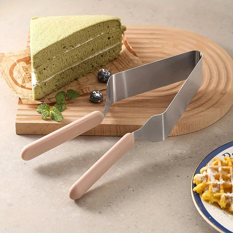 Stainless Steel Cake Lifter Set - Triangle Slicing Server, Layer Separator, and Transfer Tool for Even Portions, Non-Scratch (3-