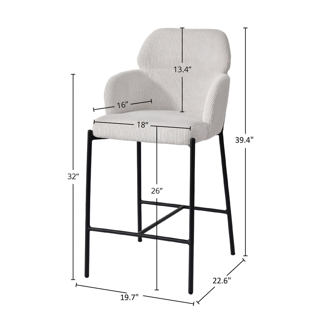 LH Home Allegra Counter Stool (Set of 2)