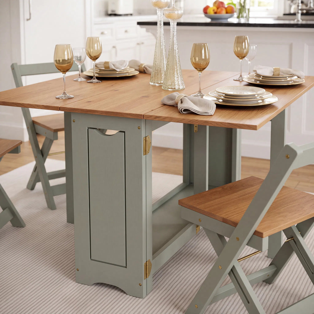 Santos Folding Table & Chairs – Space Saving Set