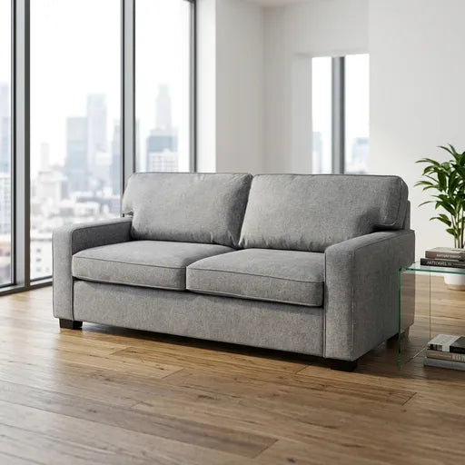 Eton Sofa Bed – Light Grey Fabric Pull-Out Sofa Bed for Living Room & Guest Room
