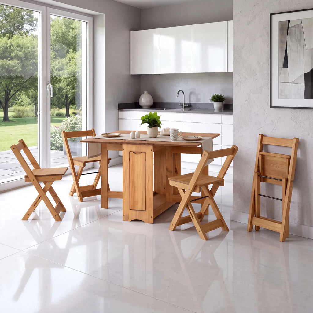 Santos Folding Table & Chairs – Space Saving Set