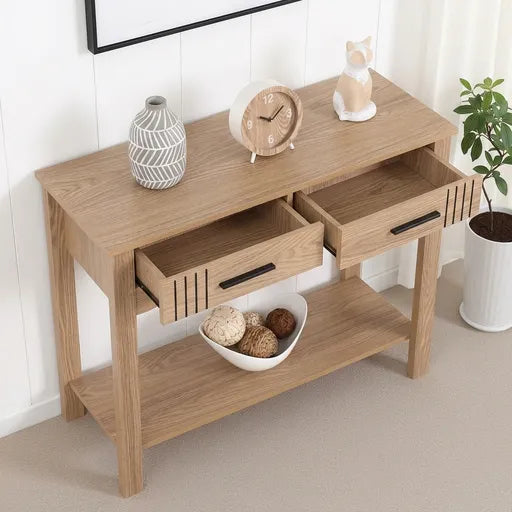Tessa Natural Oak Effect Console Table