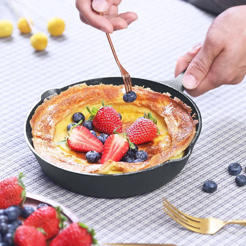 "3-piece cast iron cookware set, uncoated cast iron pan collection, 6-inch/8-inch/10-inch cast iron skillets, frying pans
