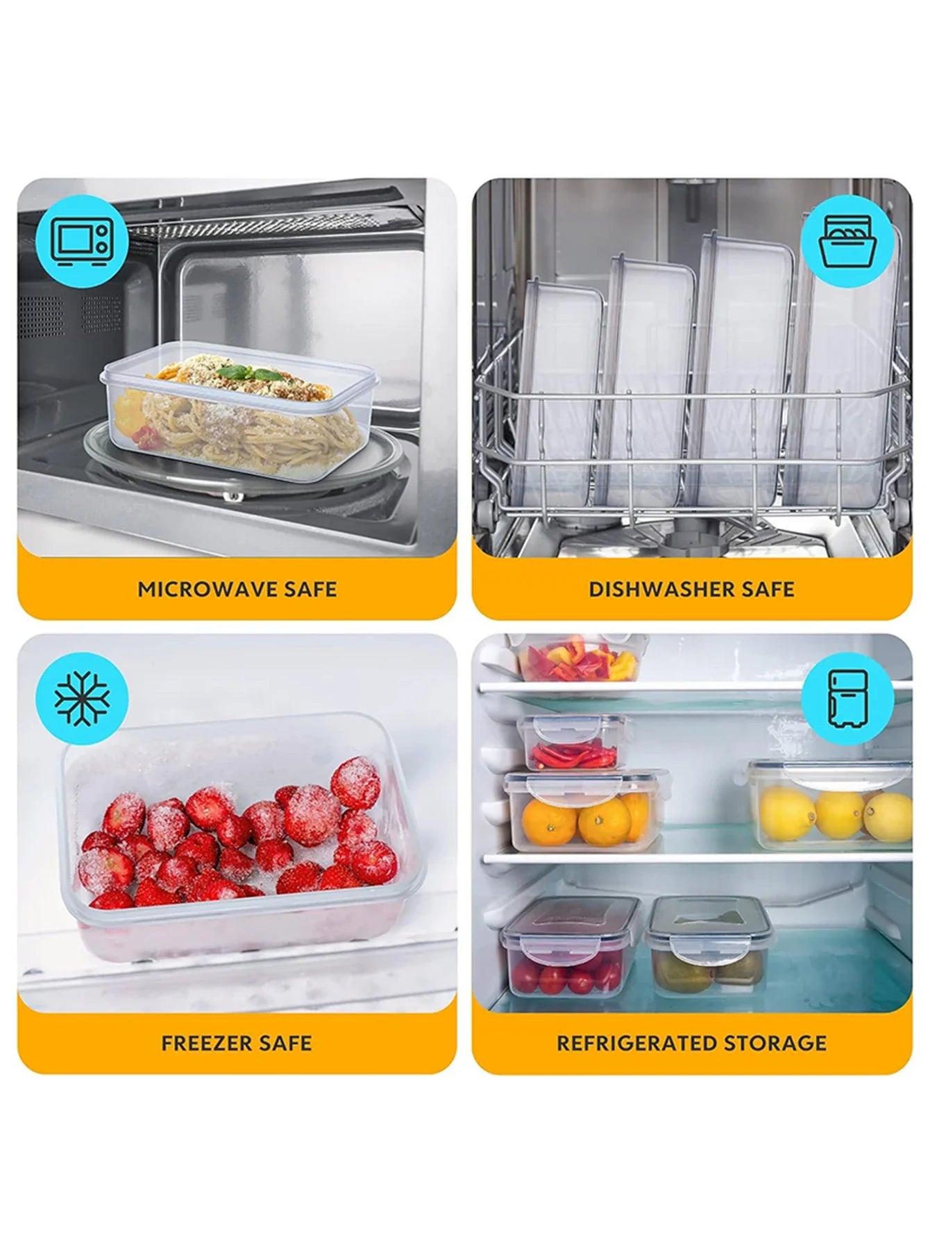 24-Piece Refrigerator Food Storage Jar Set – Airtight, Microwaveable & Transparent