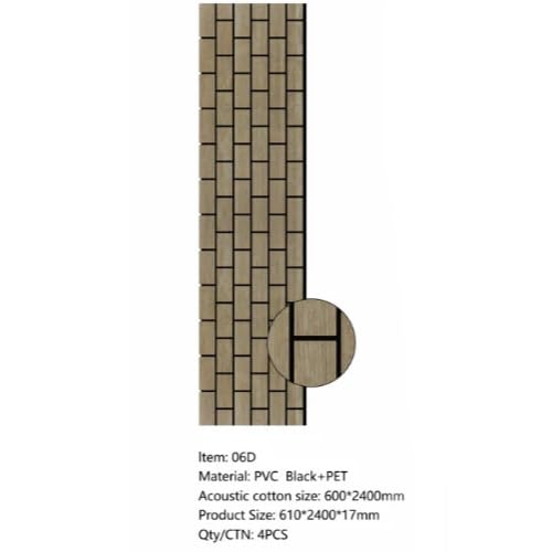 Vertical Brick Wall Panels – 3D Acoustic Wood Slat Panels for Modern Interiors – Sound-Absorbing Decorative Wall Panelling 60x240cm (4 Panels per Pack, 5.76m² Coverage)