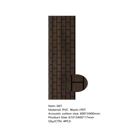Vertical Brick Wall Panels – 3D Acoustic Wood Slat Panels for Modern Interiors – Sound-Absorbing Decorative Wall Panelling 60x240cm (4 Panels per Pack, 5.76m² Coverage)