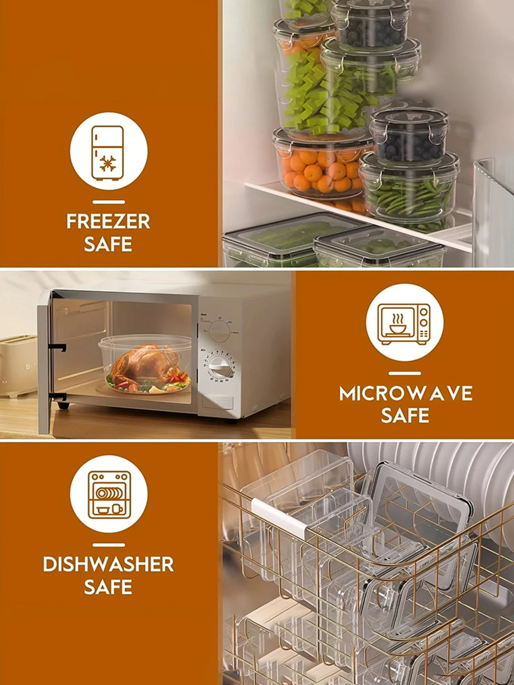 24-Piece Refrigerator Food Storage Jar Set – Airtight, Microwaveable & Transparent