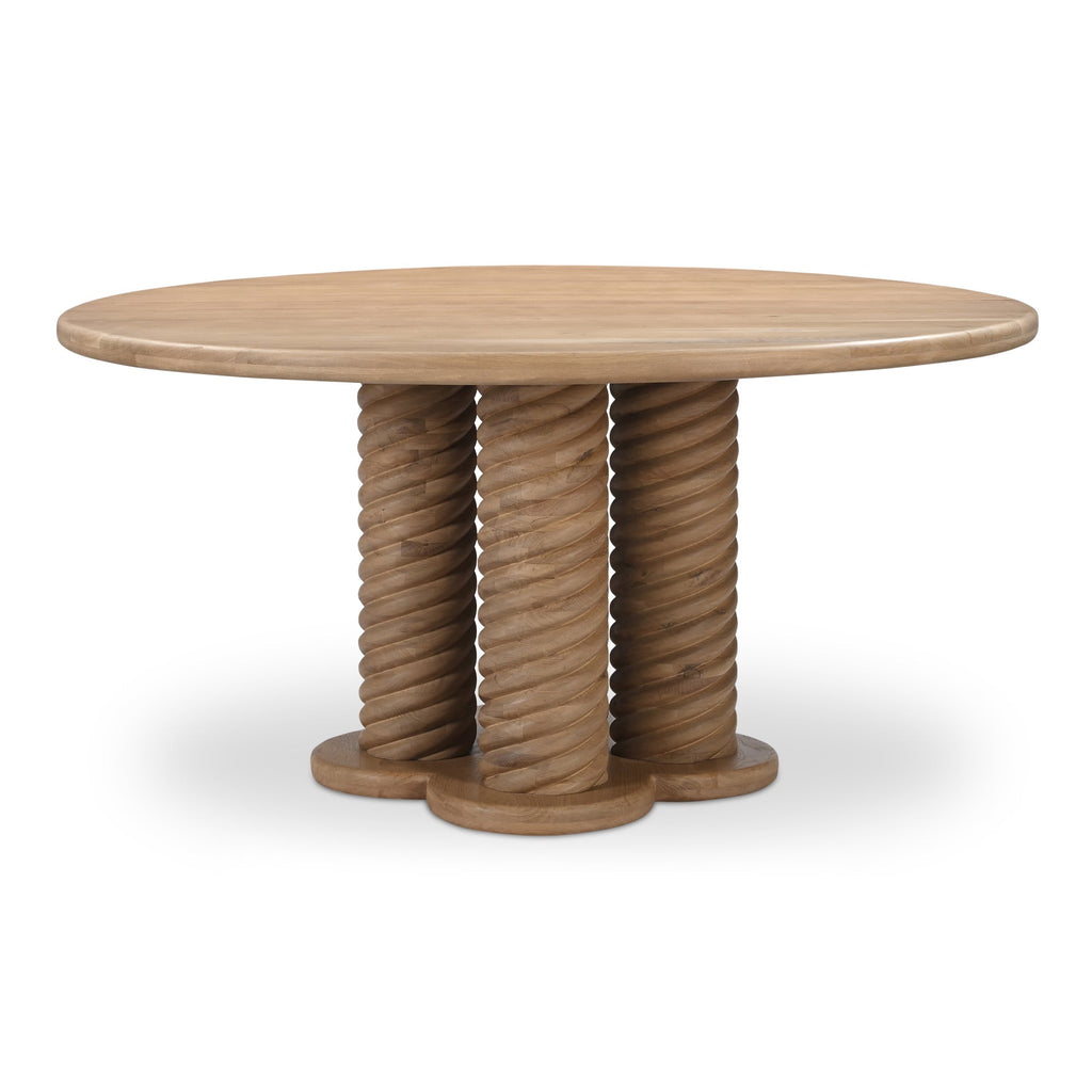 Moe's Home Treccia Round Dining Table Oak