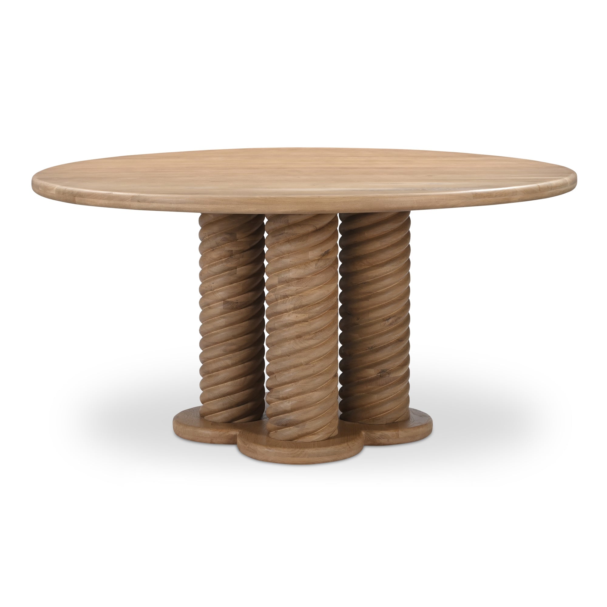 Moe's Home Treccia Round Dining Table Oak