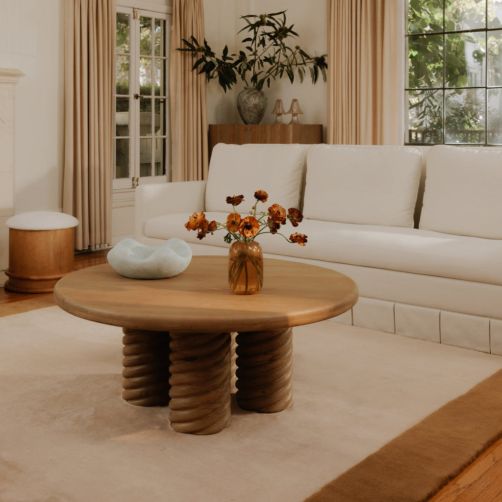 Moe's Home Treccia Round Coffee Table Oak