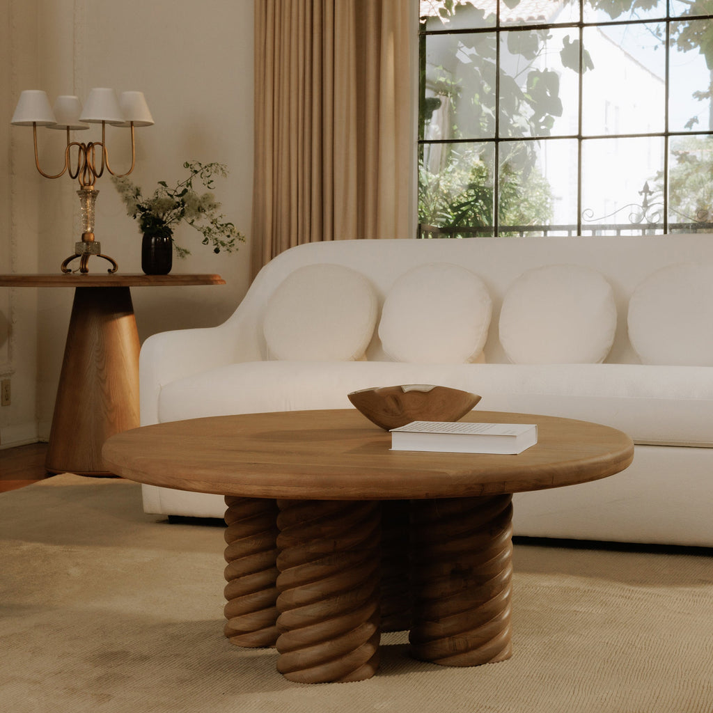 Moe's Home Treccia Round Coffee Table Oak