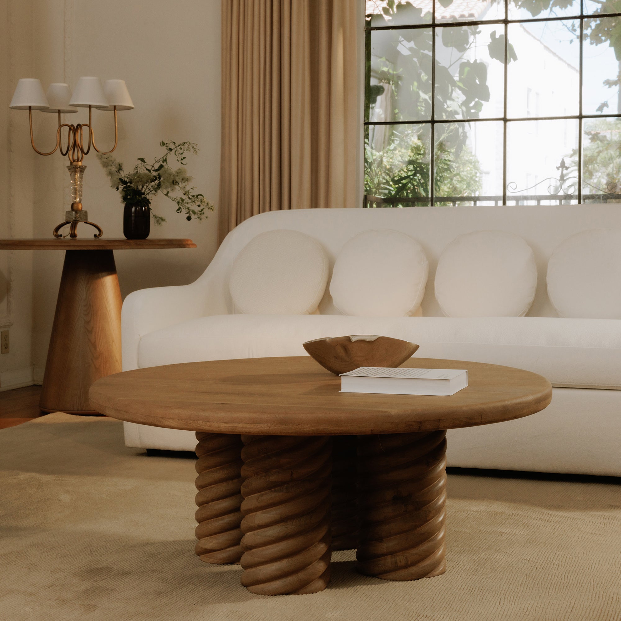 Moe's Home Treccia Round Coffee Table Oak