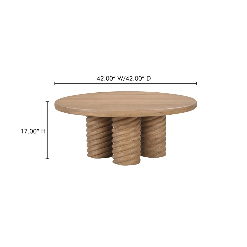 Moe's Home Treccia Round Coffee Table Oak