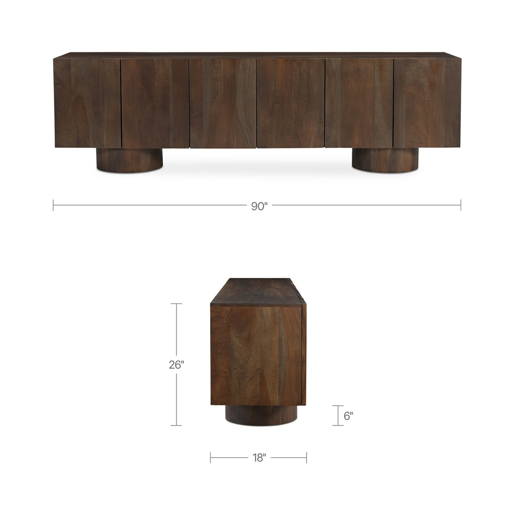 Moe's Home Hadley Media Unit Warm Brown