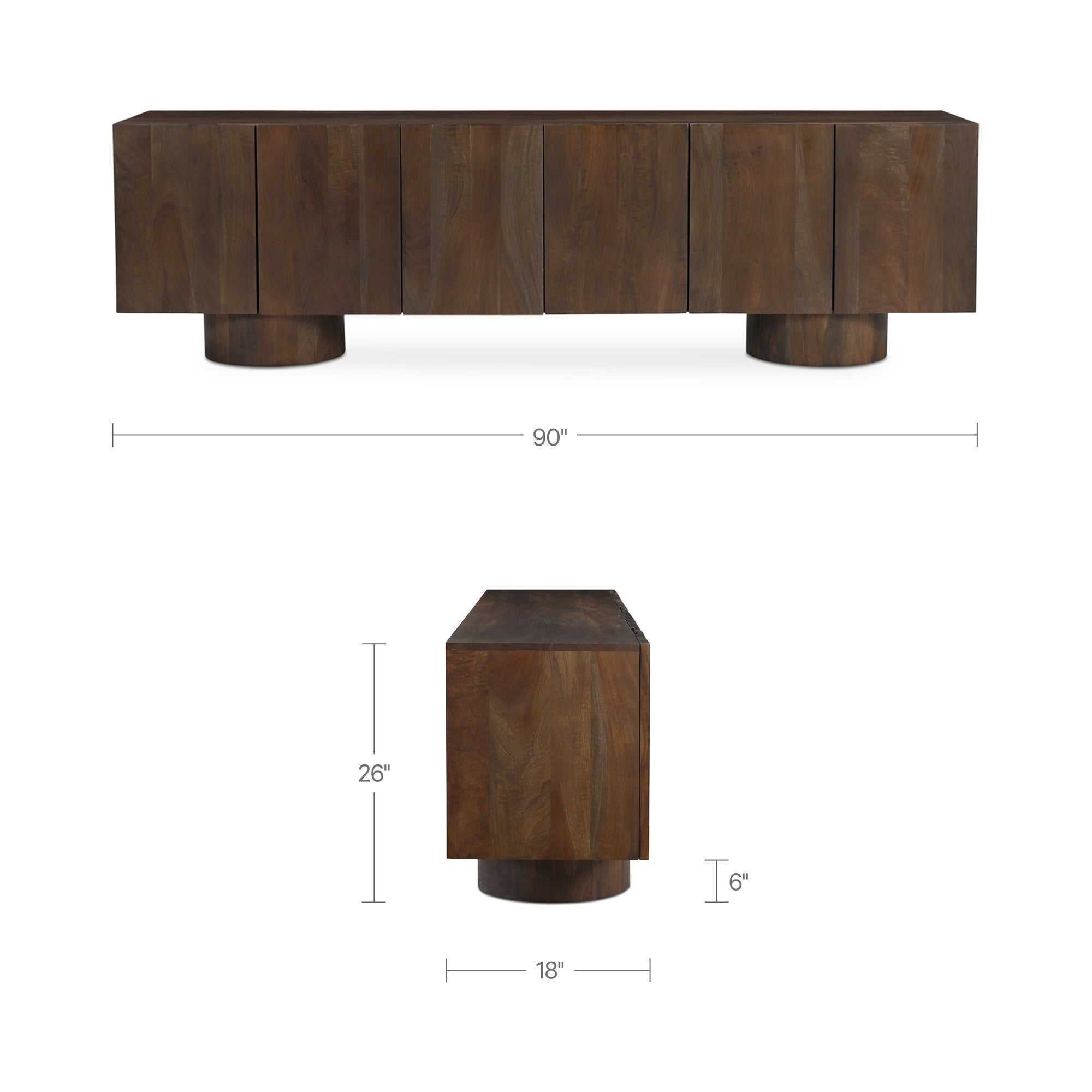 Moe's Home Hadley Media Unit Warm Brown