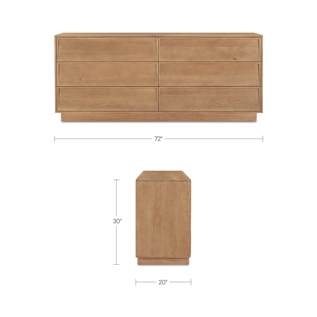 Moe's Home Hudson 6 Drawer Dresser Natural