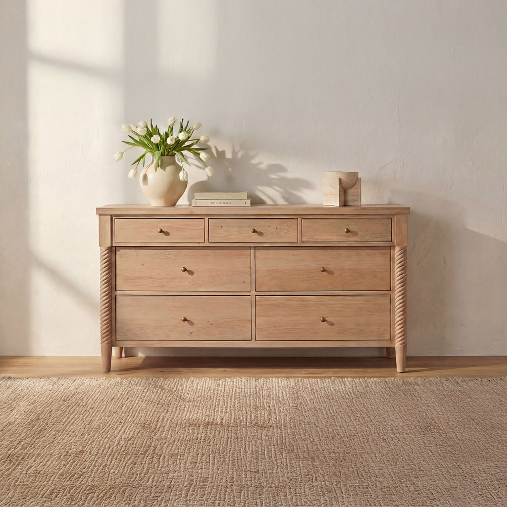 Moe's Home Joni 7 Drawer Dresser Natural
