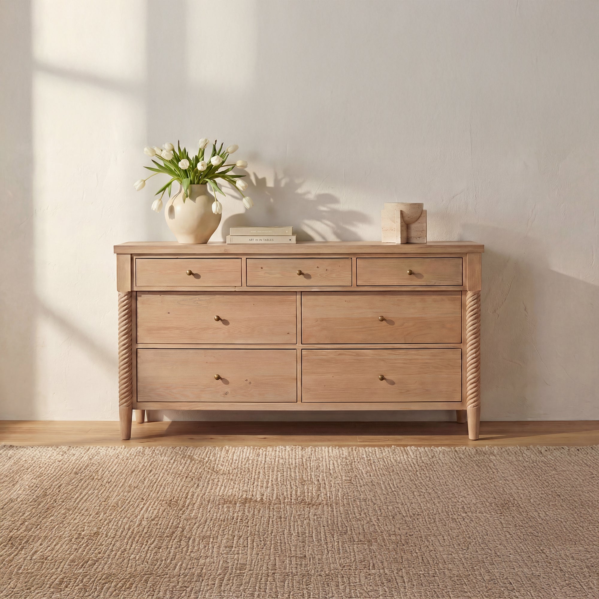Moe's Home Joni 7 Drawer Dresser Natural