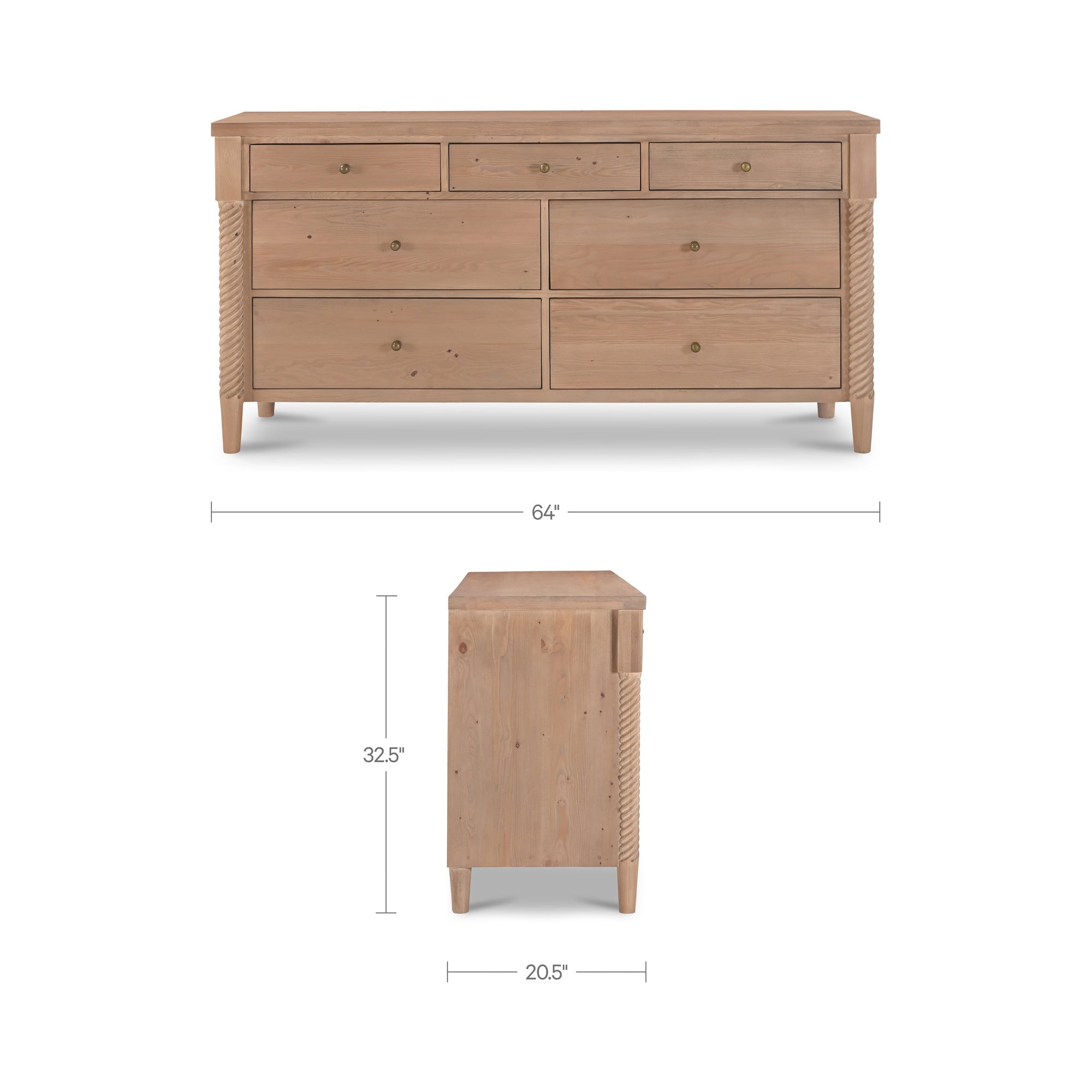 Moe's Home Joni 7 Drawer Dresser Natural