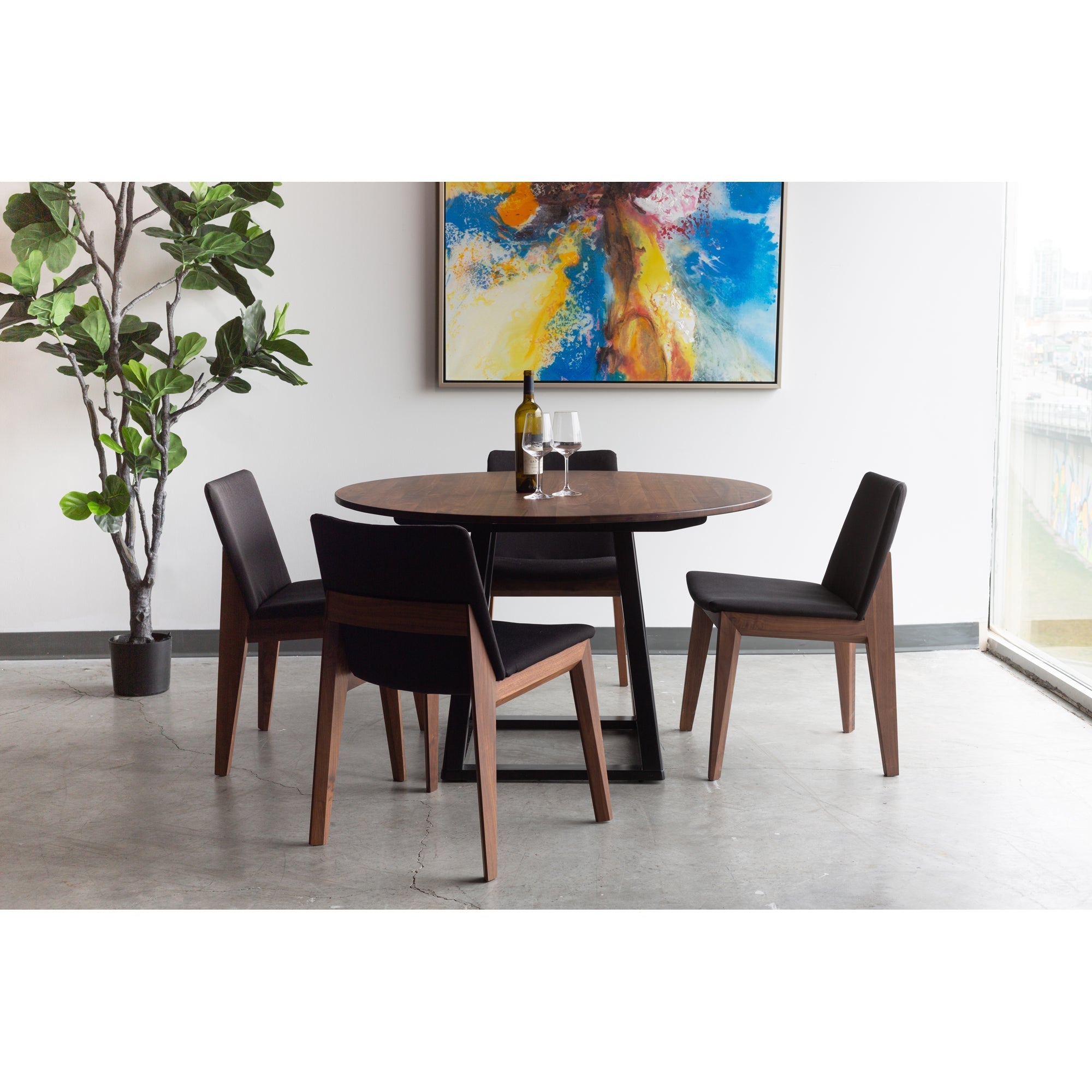 Moe's Home Deco Dining Chair Ebony PVC - Set of Two