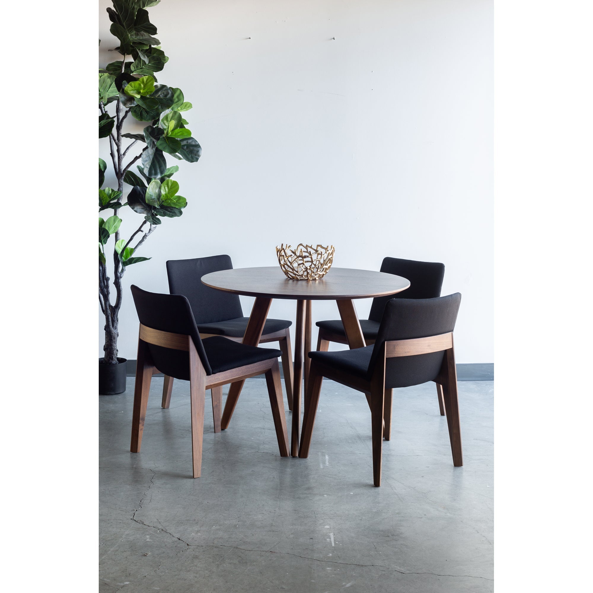 Moe's Home Deco Dining Chair Ebony PVC - Set of Two