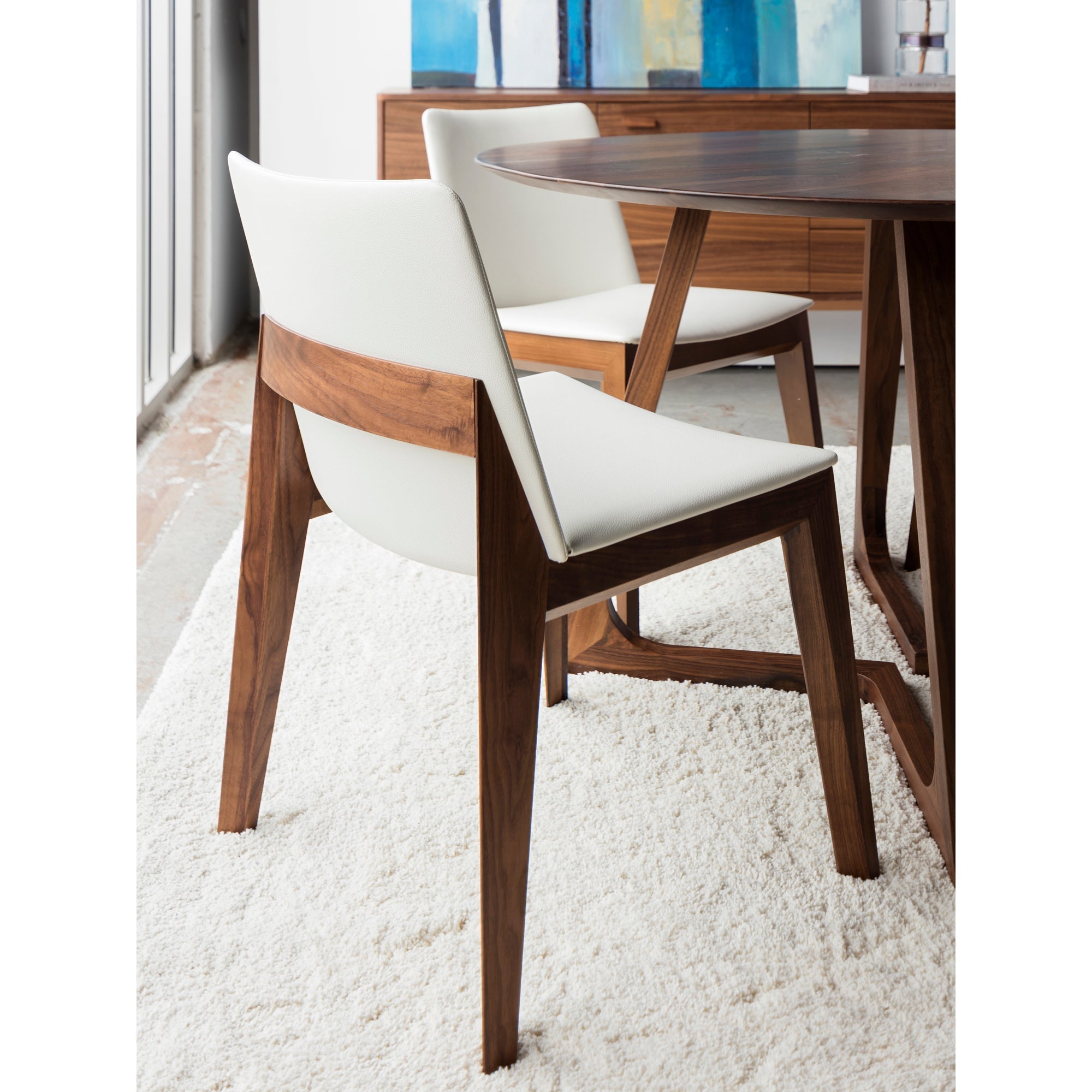 Moe's Home Deco Dining Chair Ebony PVC - Set of Two