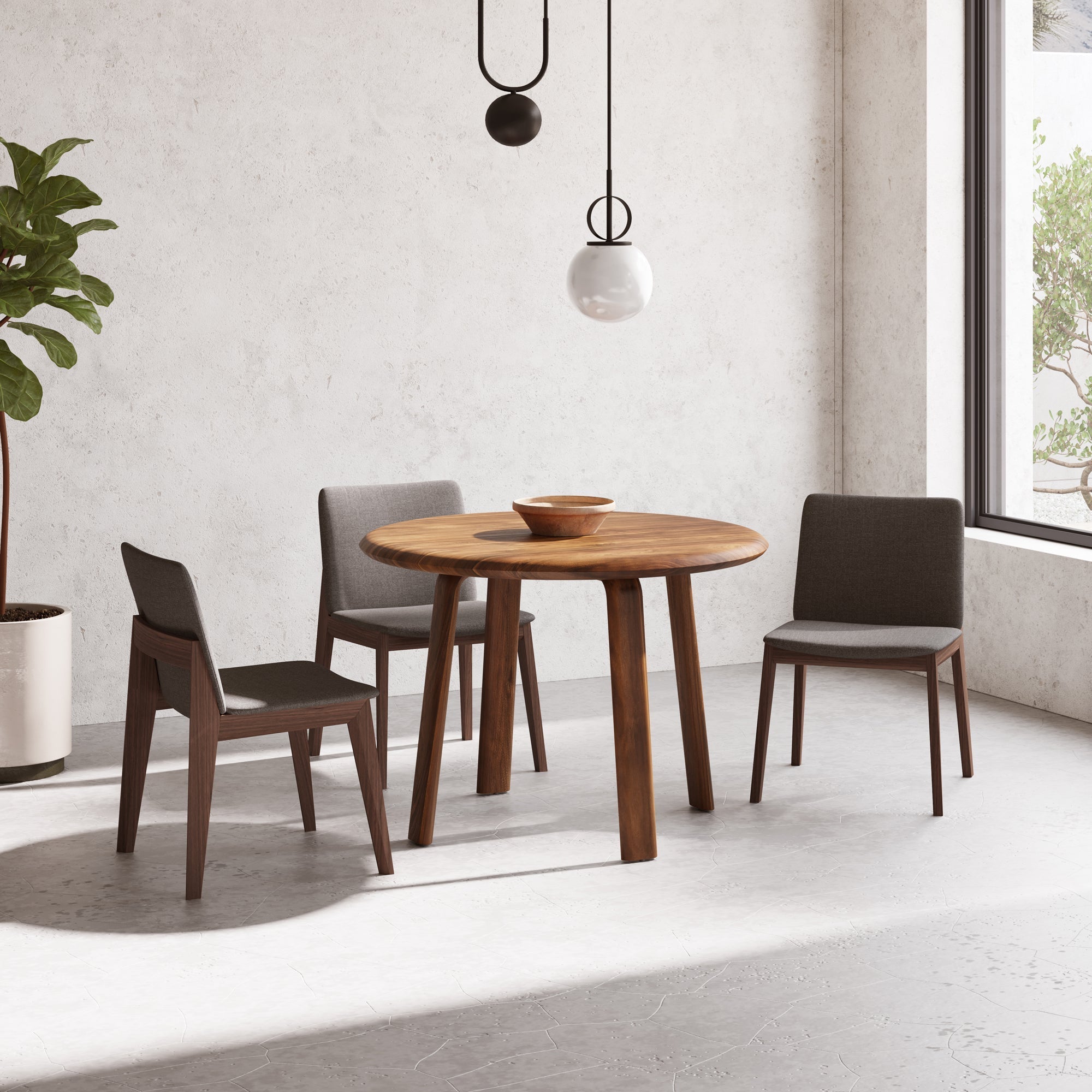 Moe's Home Deco Dining Chair Ebony PVC - Set of Two