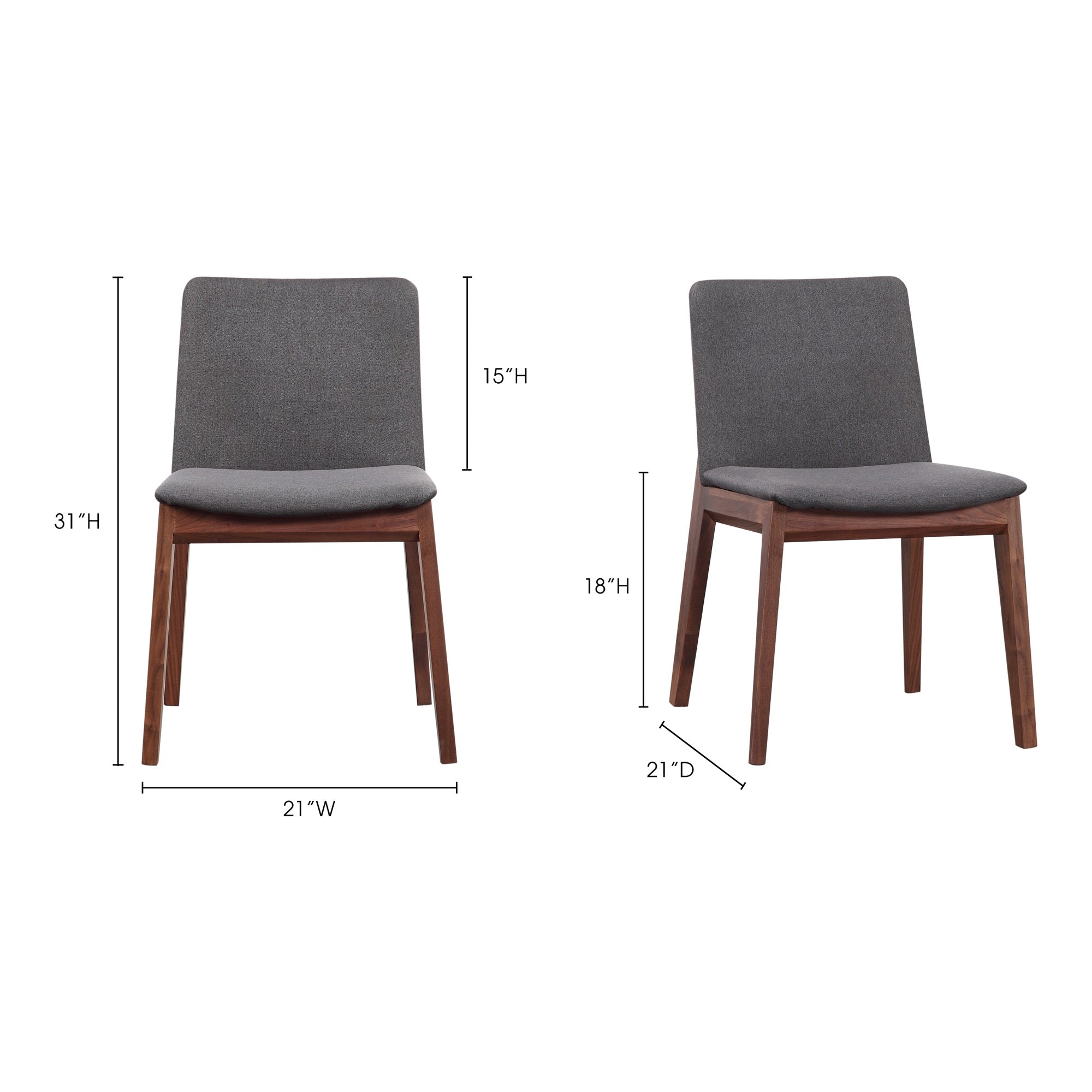 Moe's Home Deco Dining Chair Ebony PVC - Set of Two