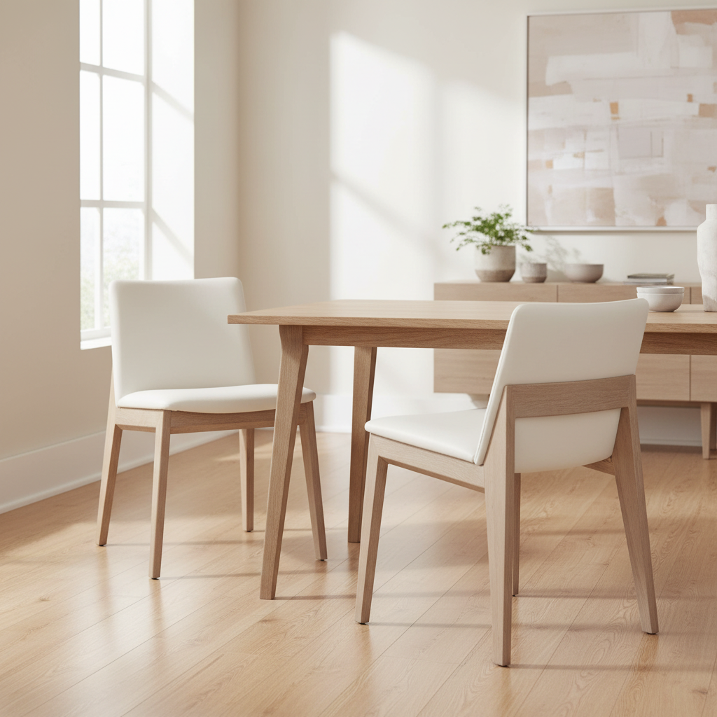 Moe's Home Deco Oak Dining Chair PVC - Set of Two