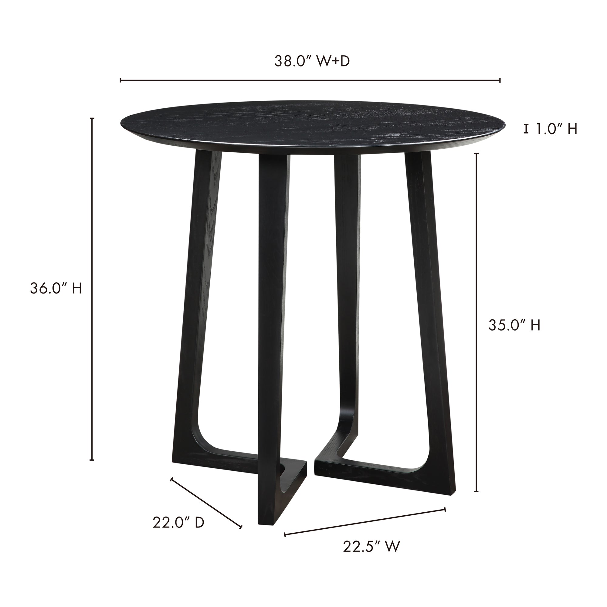Moe's Home Godenza Counter Table Black