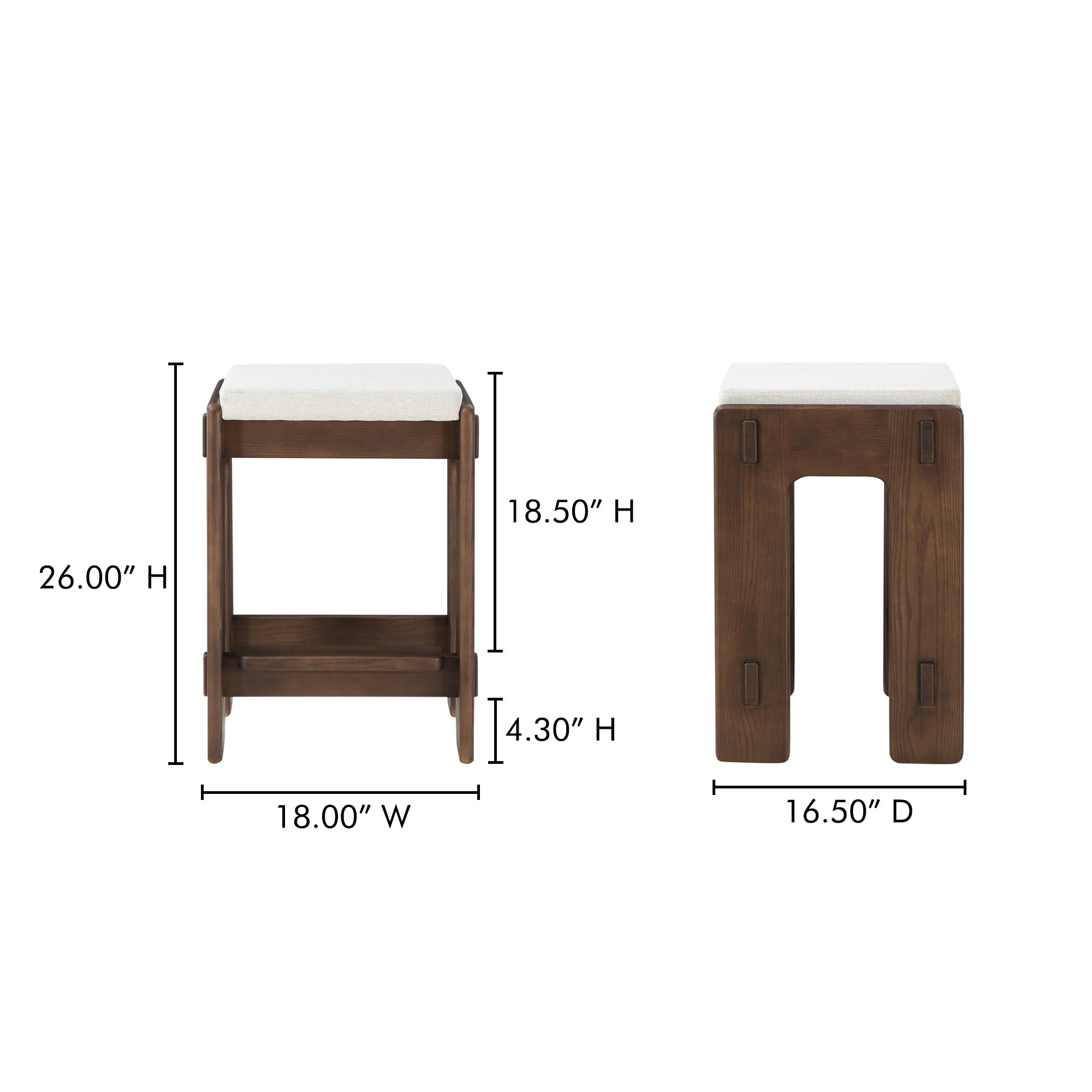 Moe's Home Ashby Counter Stool Brown