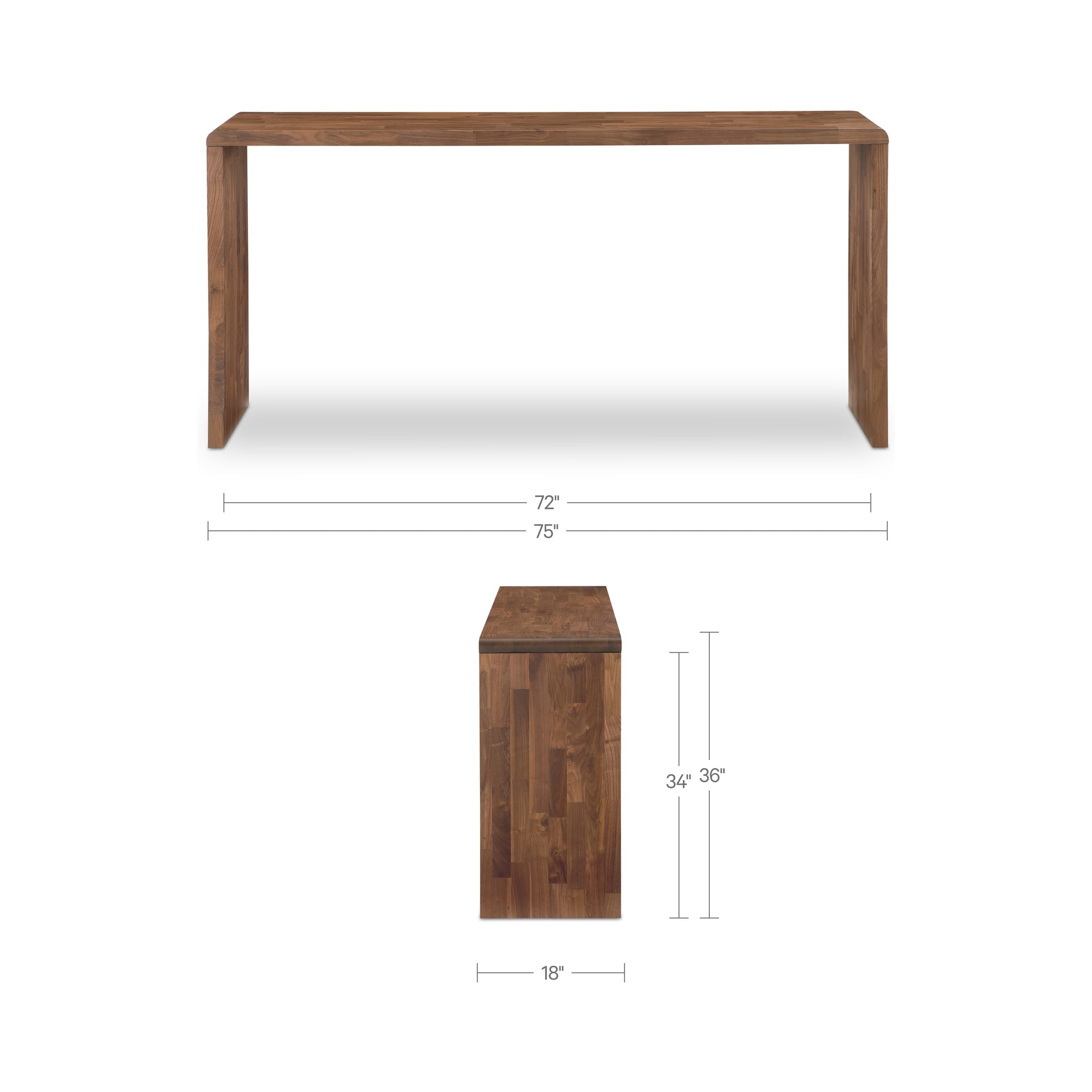 Moe's Home Carrie Counter Table Walnut